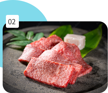 ウサギの肉の写真と丸い装飾